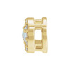 14 Karat Yellow Gold Cabochon Natural White Opal & .06 CTW Natural Diamond Halo-Style Pendant