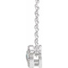 Platinum Cabochon Natural White Opal & .06 CTW Natural Diamond Halo-Style 16-18" Necklace