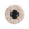 14K Rose Cabochon Natural Black Onyx & .06 CTW Natural Diamond Halo-Style Pendant