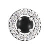 Platinum Cabochon Natural Black Onyx & .06 CTW Natural Diamond Halo-Style Pendant
