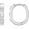 14K White .08 CTW Natural Diamond 11.5 mm Hoop Earrings