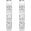 Platinum .08 CTW Natural Diamond 11.5 mm Hoop Earrings