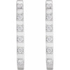 Platinum 1/6 CTW Natural Diamond 19.5 mm Hoop Earrings