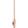 14K Rose Natural Mozambique Garnet & 1/8 CTW Natural Diamond French-Set Halo-Style 18" Necklace 