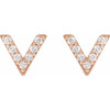 14K Rose 1/10 CTW Natural Diamond V Earrings