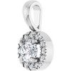Platinum 4 mm Natural White Sapphire & .05 CTW Natural Diamond Halo-Style Pendant