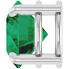 Platinum 8 mm Lab-Grown Emerald Pendant
