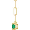14 Karat Yellow Gold 6x4 mm Natural Emerald Solitaire 16" Necklace