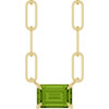 14K Yellow 6x4 mm Natural Peridot Solitaire 16" Necklace 