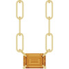 14 Karat Yellow Gold 6x4 mm Natural Citrine Solitaire 16" Necklace