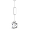Sterling Silver 6x4 mm Natural White Sapphire Solitaire 18" Necklace 