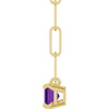 14 Karat Yellow Gold 6x4 mm Natural Amethyst Solitaire 18" Necklace