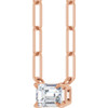 14K Rose 5/8 CT Lab-Grown Diamond Solitaire 16" Necklace