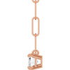 14K Rose 5/8 CT Lab-Grown Diamond Solitaire 16" Necklace
