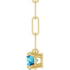 14K Yellow Natural Blue Zircon 16" Necklace