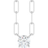 Sterling Silver Natural White Sapphire 16" Necklace