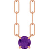14K Rose Natural Amethyst 16" Necklace