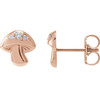 14K Rose .05 CTW Natural Diamond Mushroom Earrings