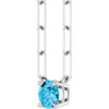 14 Karat White Gold Natural Aquamarine 16" Necklace