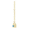 14K Yellow Lab-Grown Blue Sapphire Bar 16" Necklace