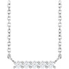 Platinum Natural White Sapphire Bar 16" Necklace