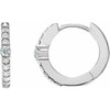 Platinum Natural White Sapphire & 1/8 CTW Natural Diamond 13.6 mm Hoop Earring