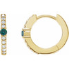 14K Yellow Natural Alexandrite & 1/8 CTW Natural Diamond 13.6 mm Hoop Earring