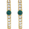 14K Yellow Lab-Grown Alexandrite & 1/8 CTW Natural Diamond 13.6 mm Hoop Earring