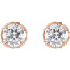 14K Rose 9/10 CTW Natural Diamond Hidden Halo Earrings