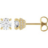 14K Yellow 9/10 CTW Natural Diamond Hidden Halo Earrings