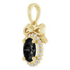 14K Yellow Natural Black Onyx & .08 CTW Natural Diamond Bow Pendant