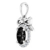 14K White Natural Black Onyx & .08 CTW Natural Diamond Bow Pendant