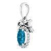 Sterling Silver Natural London Blue Topaz & .04 CTW Natural Diamond Bow Pendant
