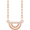 14K Rose .05 CTW Natural Diamond Arch 18" Necklace