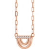 14 Karat Rose Gold Natural Diamond Arch Necklace 0.05 CTW, 18 Inch - $1,047