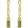 14K Yellow Natural Peridot 17.6 mm Hoop Earrings