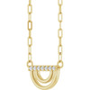14 Karat Yellow Gold Natural Diamond Arch Necklace 0.05 CTW, 18 Inch - $1,045