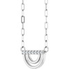 Sterling Silver Natural Diamond Arch Necklace 0.05 CTW, 18 Inch - $257