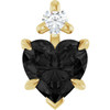 14K Yellow Natural Black Onyx & .03 CT Natural Diamond Pendant
