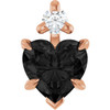 14K Rose Natural Black Onyx & .03 CT Natural Diamond Pendant