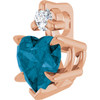 14K Rose Natural London Blue Topaz & .03 CT Natural Diamond Pendant