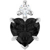 Platinum Natural Black Onyx & .03 CT Natural Diamond Pendant