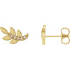 14K Yellow .07 CTW Natural Diamond Leaf Earrings