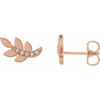 14K Rose .07 CTW Natural Diamond Leaf Earrings