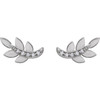 Sterling Silver .07 CTW Natural Diamond Leaf Earrings