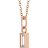 14K Rose 1/6 CT Natural Diamond Bezel-Set 16-18" Necklace