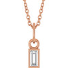 14 Karat Rose Gold Natural Diamond Bezel to Set Necklace 1/10 CT, 16-18 Inch - $939