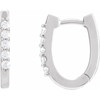 Platinum 1/6 CTW Natural Diamond 15.1 mm Hoop Earrings