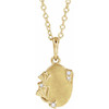 14 Karat Yellow Gold Natural Diamond Engravable Floral Necklace 0.025 CTW, 18 Inch - $1,299