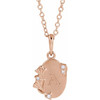 14 Karat Rose Gold Natural Diamond Engravable Floral Necklace 0.025 CTW, 18 Inch - $1,277